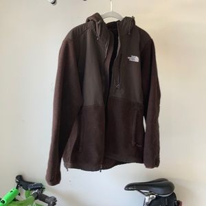 Hooded brown northface fleece
